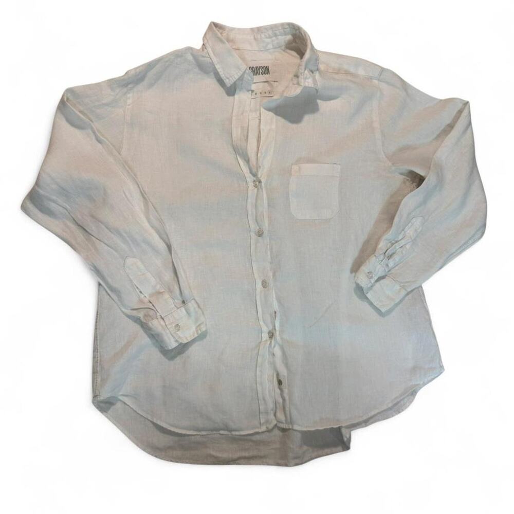 Grayson The Hero 100% Linen Button Up Shirt XL Minimalist Coastal Quiet Luxury